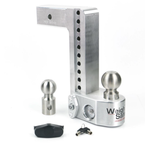 Weigh Safe Adjustable 10" Drop Aluminum with Stainless Steel Balls Ball Mount with Built-in Scale for 2-1/2" Receivers • WS10-2.5