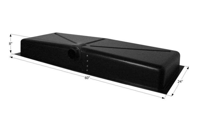 Icon Technologies 30 gal. Center Side Drain Waste Holding Tank with 3" Spigot and 4-Level Sensors (60"L x 24"W x 8"H) • 12427 - Image 2