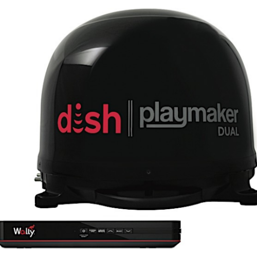 Winegard Dish Playmaker Dual With Wally Receiver Bundle, Black • PL8035R