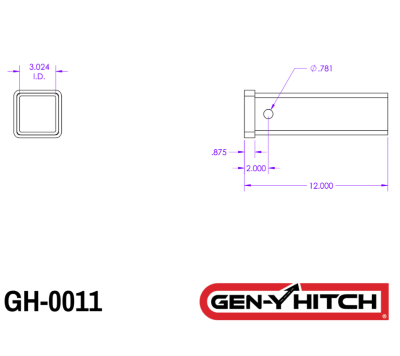 Roadmaster Anti-Rattle Hitch Receiver Extension - 7-1/2-inch, 10,000 lbs. Weight Capacity • 071-1075 - Image 2