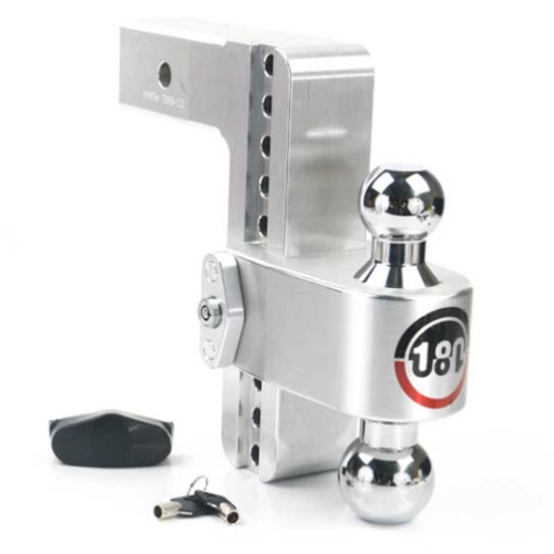 Weigh Safe 180 Turnover Ball 8" Drop Hitch with 2.5" Shank & Chrome Plated 2 & 2-5/16" Ball • CTB8-2.5