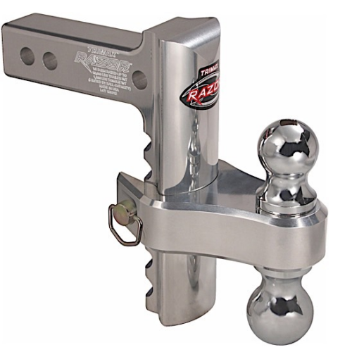 Trimax 8" Adjustable Drop Hitch With Pin, Clip, Dual 2" and 2 5/16" Balls • TRZ8ALRP