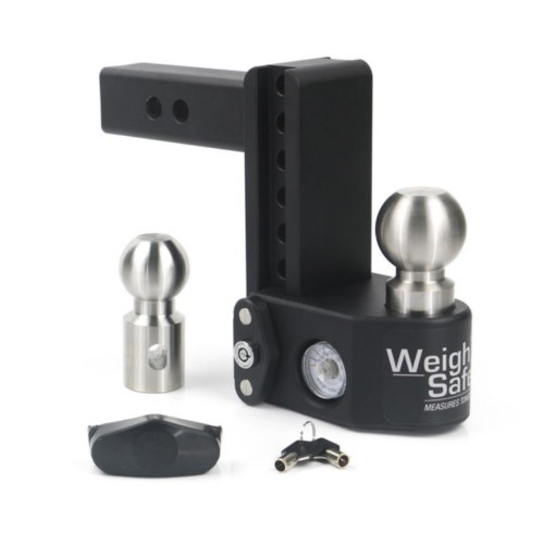 Weigh Safe Adjustable 6" Drop Hitch with 2" Shank, Built-In Scale, Black • SWS6-2