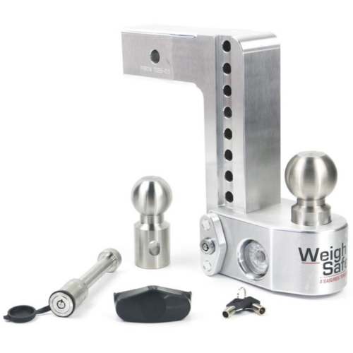 Weigh Safe Adjustable 8" Drop Aluminum with Stainless Steel Balls Ball Mount with Built-in Scale for 2-1/2" Receivers • WS8-2.5-KA