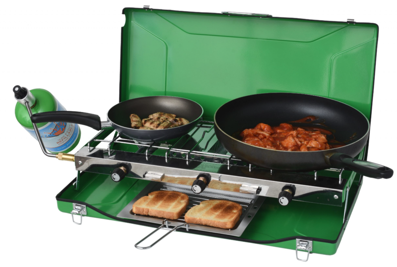 Flame King Portable 3 Burner Propane Gas Camping Stove w/Toast Tray • YSNBBQ-136 - Image 4