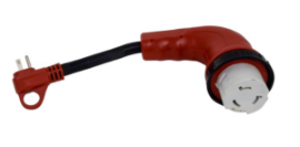 Valterra Mighty Cord 90° LED 15AM-50AF Adapter Cord - 12" - Red • A10-1550D90