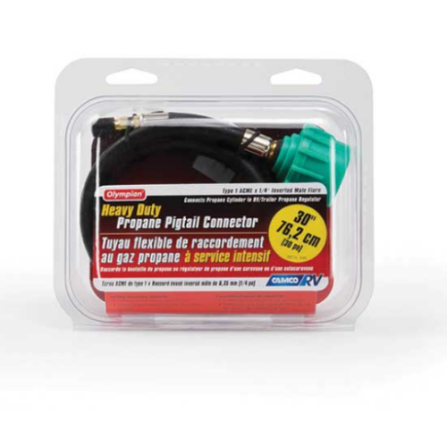 Camco Pigtail LP Gas Hose 30" (ACME Nut to 1/4" Male Inverted Flare) • 59163