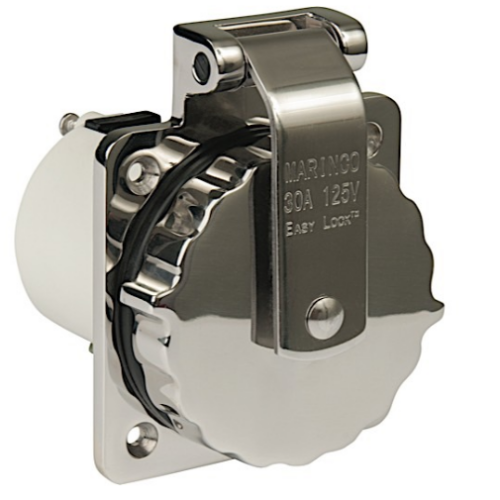 Park Power Stainless Steel Inlet 30 Amp 125V • 303SSEL-BRV
