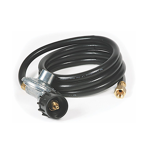 Camco Low Pressure 70.000 BTU Fixed Single Stage LP Gas Regulator with 6" Propane Hose (ACME Nut x 3/8" FNPT Outlet) • 57703