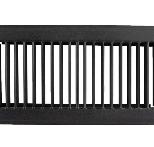 JR Products 4" x 10" Black Steel Floor Register, No Damper • 02-29185