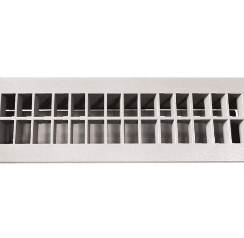RV Designer 3.5" x 12" White Plastic Floor Register w/ Damper • H850