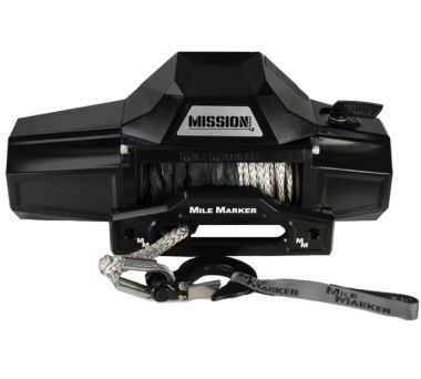 Mile Marker Mission Winch 12K with Synthetic Rope. Covert Black • 78-53251