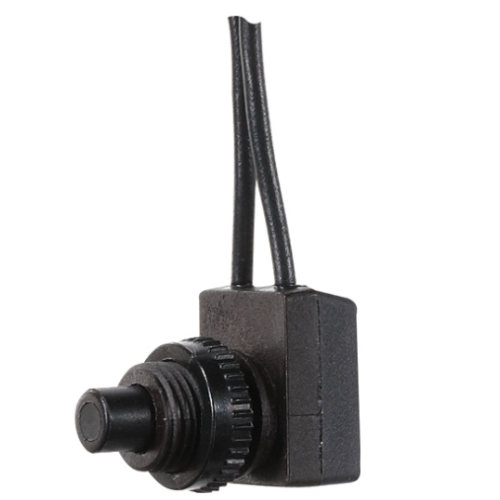 RV Designer Push Button Roof Vent On/Off Switch - 10 Amp - SPST with 4.5" Leads • S731