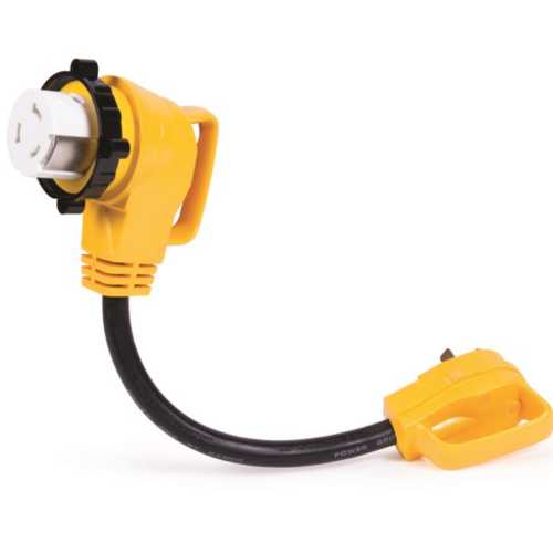 Camco Power Grip Locking Electrical Adapter - 50 Amp - 18" • 55552