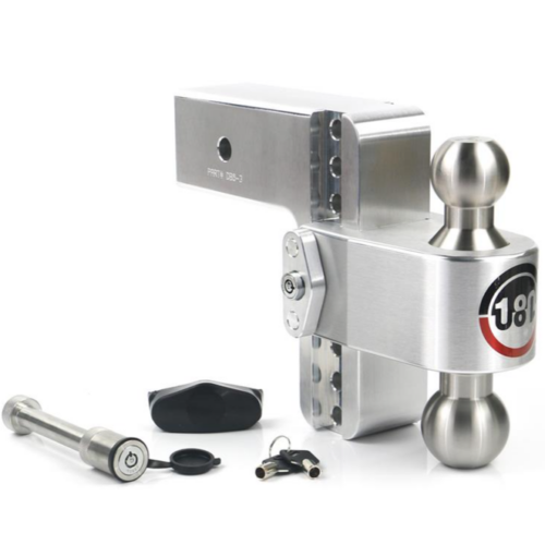 Weigh Safe Adjustable 6" Drop Hitch Turnover Ball with 3" Shank and Hitch Pin • LTB6-3-KA
