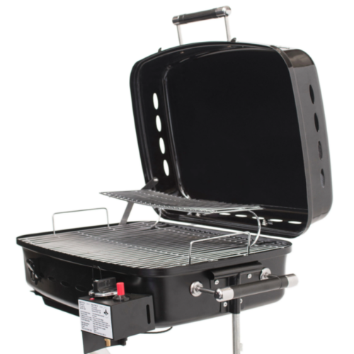 Flame King RV Trailer Mounted Grill BBQ with Carry Bag Bag, Black • YSNHT500
