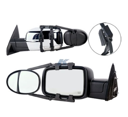 K-Source Universal Dual Lens Towing Mirrors w/ Ratchet Mount System, 5" x 7" Mirror, Pair • 3990