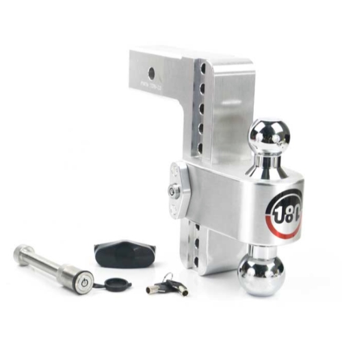 Weigh Safe 180 Turnover Ball 8" Drop Hitch with 2.5" Shank & Chrome Plated 2 & 2-5/16" Ball Keyed Alike • CTB8-2.5-KA