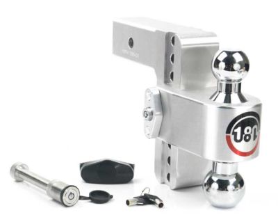 Weigh Safe 180 Turnover Ball 6" Drop Hitch with 2.5" Shank & Chrome Plated 2 & 2-5/16" Ball Keyed Alike • CTB6-2.5-KA