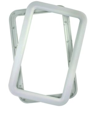 JR Products RV Deluxe Entry Door Window Frame, White, 15.7"W x 23.8"H • 11011