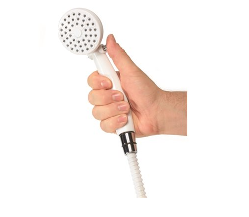 Camco Shower Head Outdoor with On/Off Switch, White • 44023