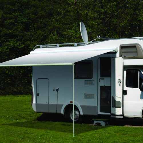 Carefree RV 351188D25 RV Patio Manual Awning , Black/ Gray Dune Stripes