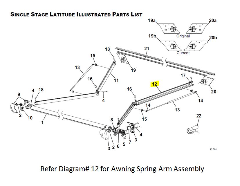 Carefree RV R001787-005 Electric Awning Arm