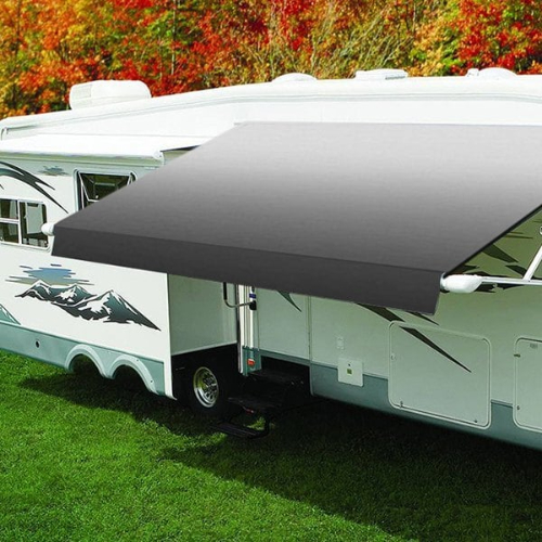 Carefree RV QJ166D00 RV Patio Electric/ Manual Awning , Silver Shale Fade