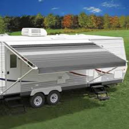 Carefree RV JU188D5A Black/ Gray/ Silver RV Patio Vinyl Awning Fabric
