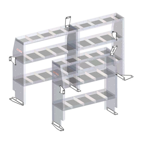 Weather Guard (Werner) 9753-3-01 Van Storage System Shelf Mounting Bracket