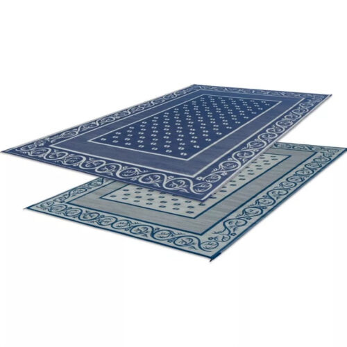 Faulkner | Reversible Vineyard RV Patio Mat | Blue | 48704 | 8' x 20'