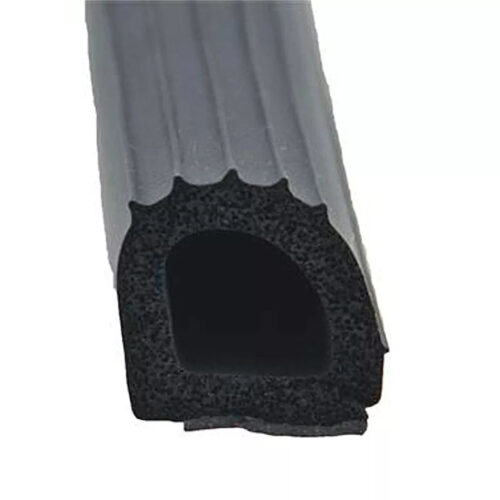 AP Products | Ribbed D Seal with Tape Foam D Seal with Hats 1" x 1" x 50' | 018-206 | 50' Roll