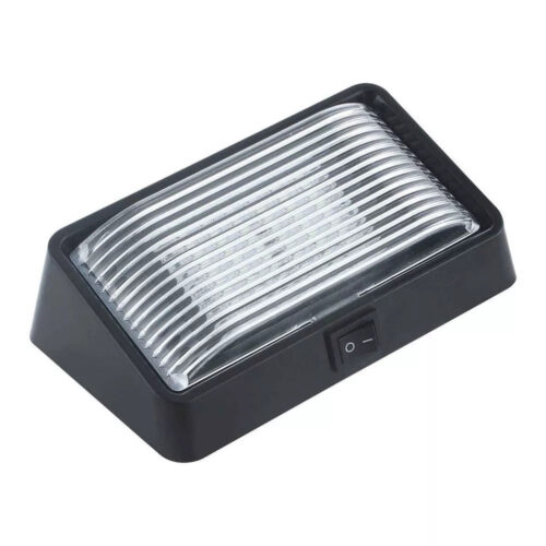 Arcon | RV Porch Light with Switch | 51308 | Black Housing | Clear Lens