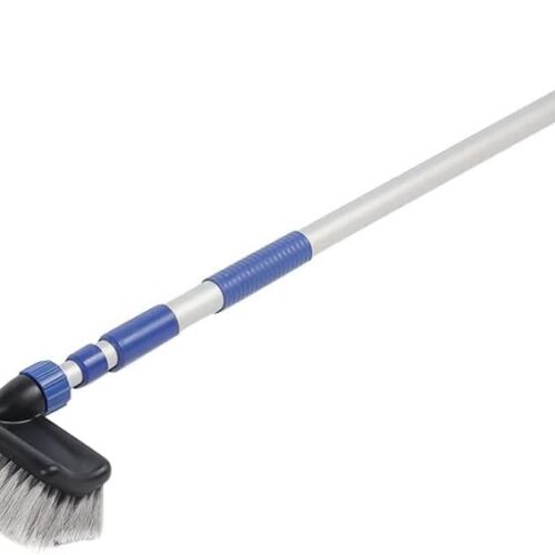 Camco | Flow-Through Wash Brush with Push Button Handle | 41960