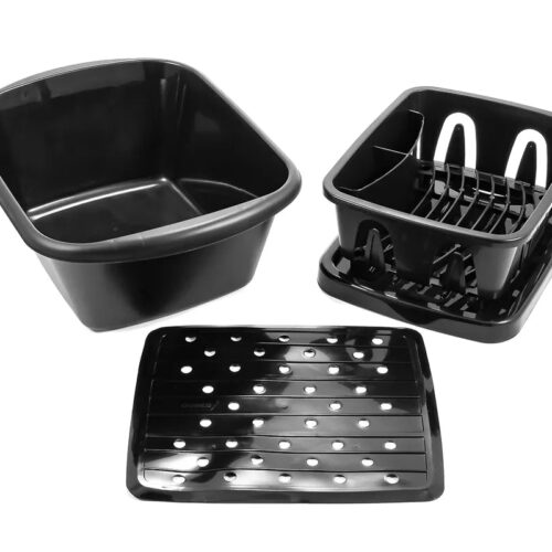 Camco | Sink Kit with Dish Drainer | 43518 | Black