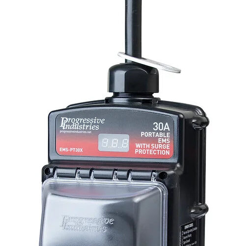 Progressive Industries | Portable RV EMS Surge Protector | EMS-PT30X | 30 Amp