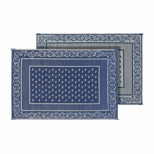 Faulkner | Reversible Vineyard RV Patio Mat | Blue | 48701 | 9' x 12'