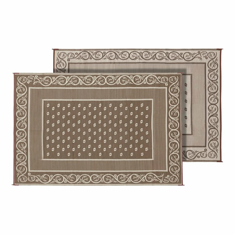 Faulkner | Reversible Vineyard RV Patio Mat | Beige | 49599 | 8' x 16' - Image 2