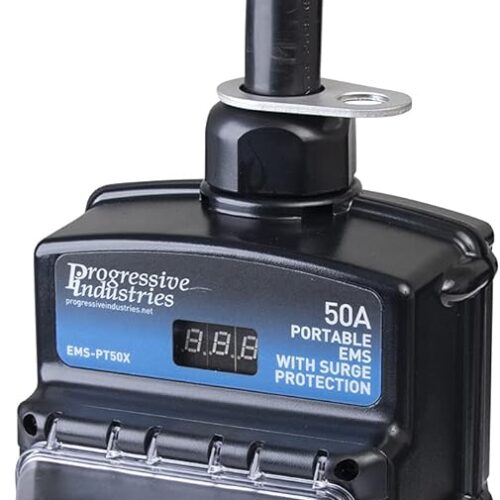 Progressive Industries | Portable RV EMS Surge Protector | EMS-PT50X | 50 Amp