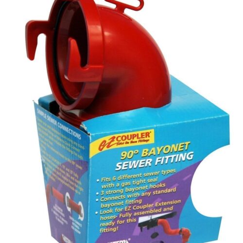 Valterra | 90 Degree EZ Coupler Bayonet for RV Sewer Hose | F02-3112 | Red