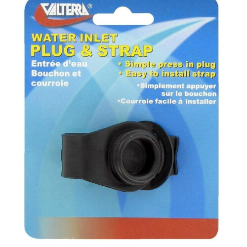 Valterra | 3/4" Black Inlet Plug with Strap | A0170SBKVP