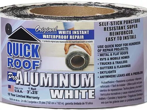CoFair | Quick Roof Repair Tape | WQR325 | 3" x 25' | White