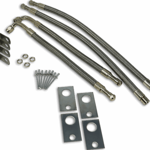 TireMinder | Braided Steel Valve Extender Kit | TM22307VP | for Dually Wheels | Hub Mounted | 22" | 4 Pack