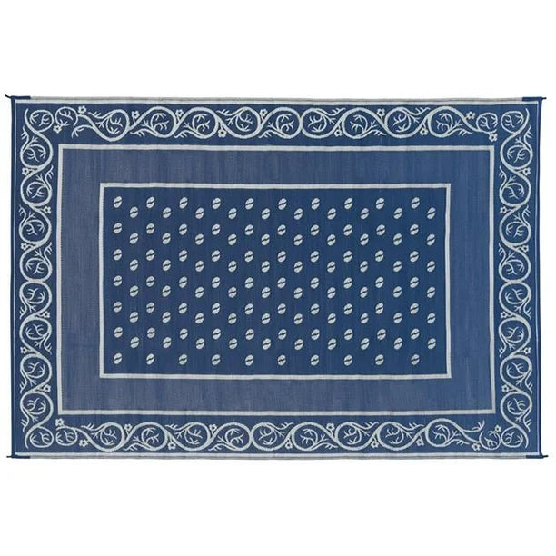Faulkner | Reversible Vineyard RV Patio Mat | Blue | 48704 | 8' x 20' - Image 4