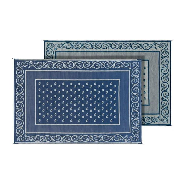 Faulkner | Reversible Vineyard RV Patio Mat | Blue | 48704 | 8' x 20' - Image 3
